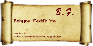 Behyna Fedóra névjegykártya
